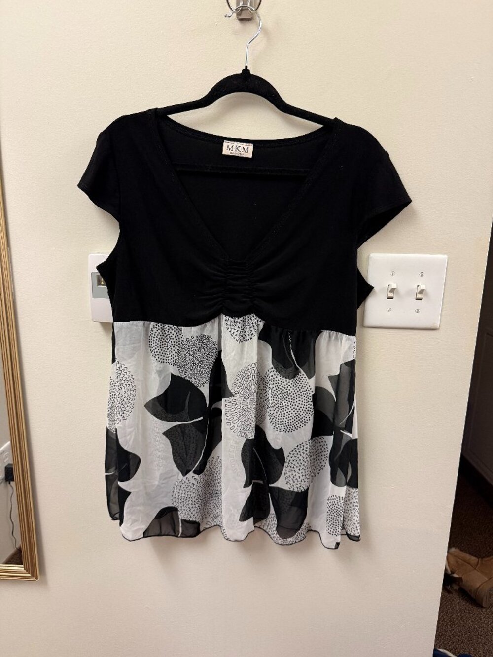 Black and white blouse